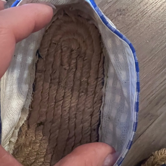 Blue and White Checkered Espadrilles - Picture 8 of 11